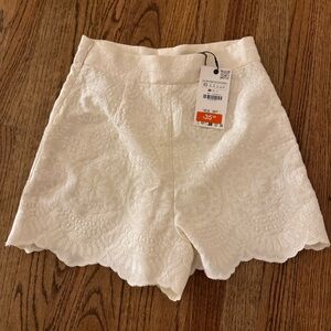 Zara ZW Collection Embroidered Shorts 🤍🩰